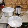 Alum kettle 20"W 9"D, coffee perk
