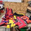 Various sized life jackets