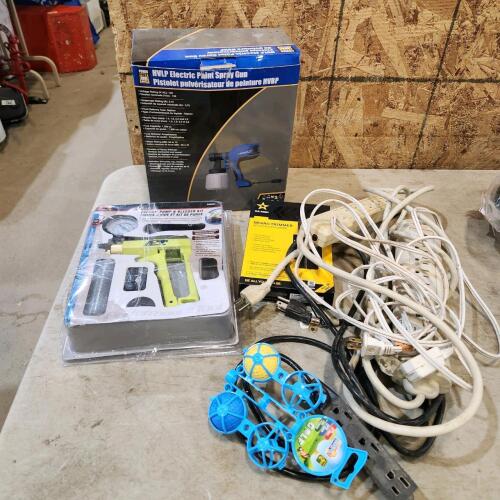 Paint sprayer, brake bleeder, power bars