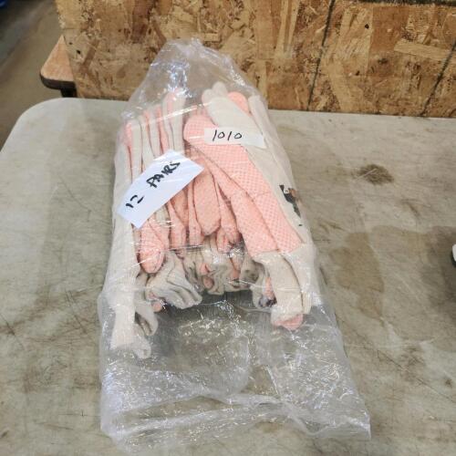 12 Pairs mens rubber grip gloves