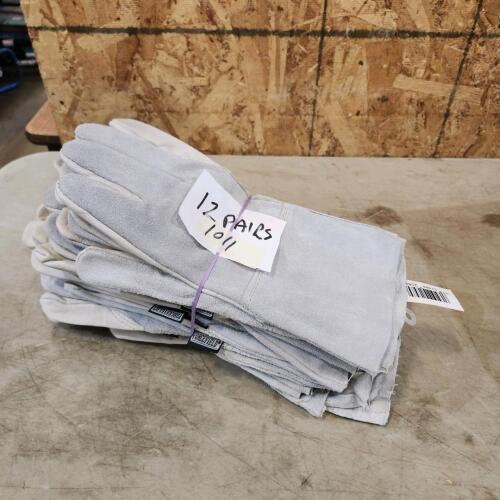 12 Pairs leather welding gloves
