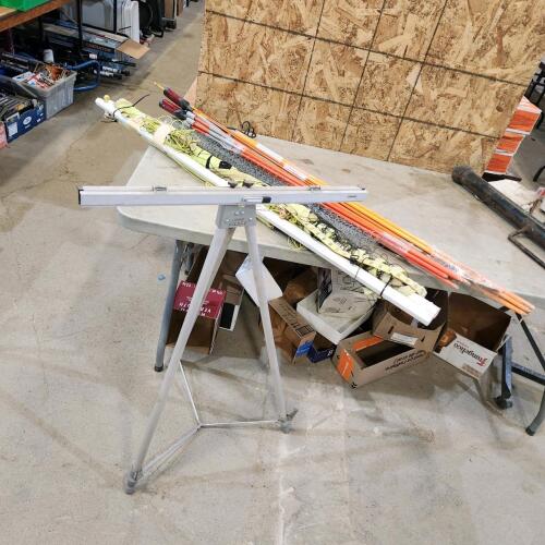 Easle, beach volleyball net, plant hooks,driveway markers, etc.