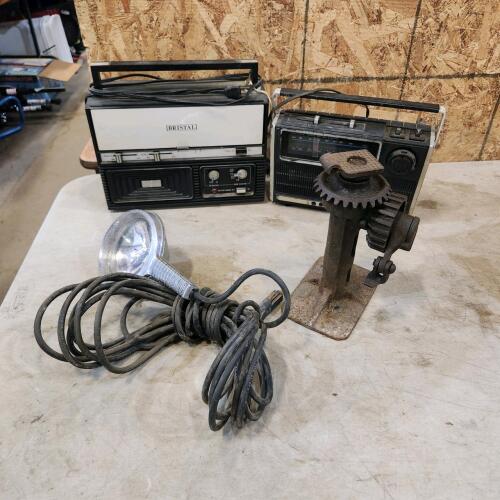 Older radios, 12v spotlight, jack