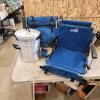 2 Beach chairs,.alum pot