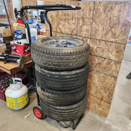 14" Mag rims tires shot & storage cart