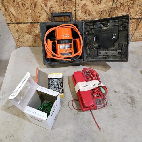 Router, various nails, telephone