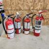 4 12" Charged fire extinguishers