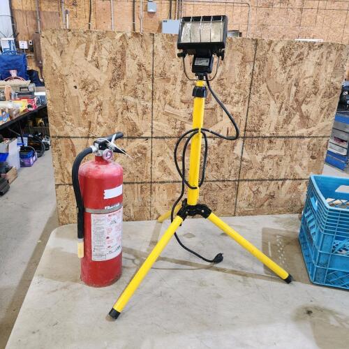 16" Charged fire extinguisher & work light