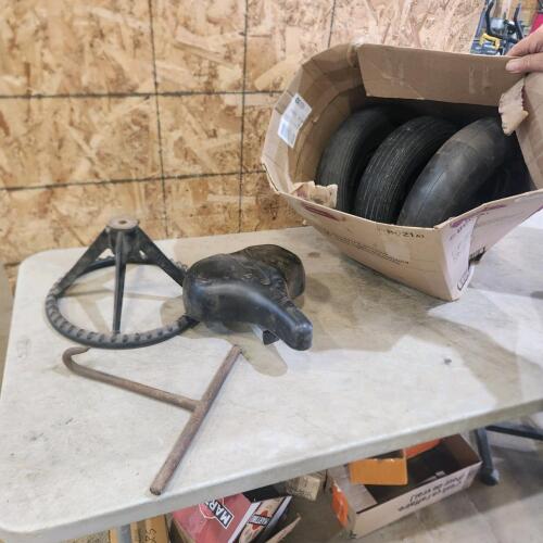 Wheelbarrow wheels, steering wheel, bike seat