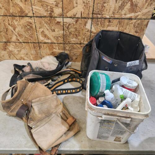 Nail aprons, part cans of cleaners