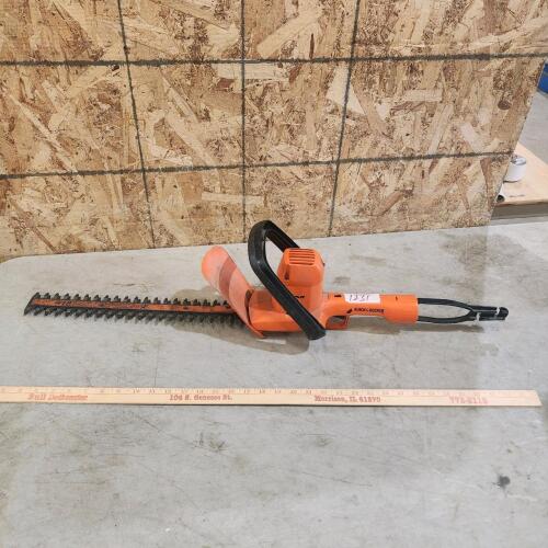 Electric hedge trimmer, yard stick