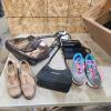 Various sized shoes & purses