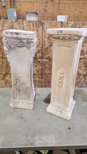 2 29" plaster pedestals