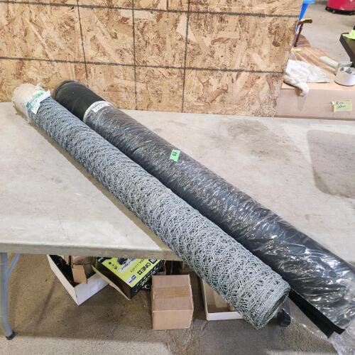 Roll of chicken wire & weed fabric
