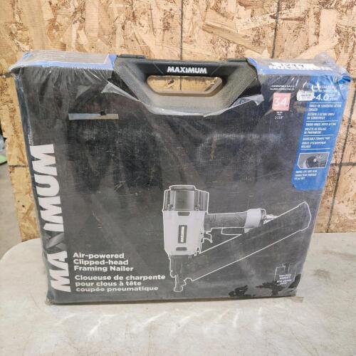 Unused maximum air powered clipped head framing nailer