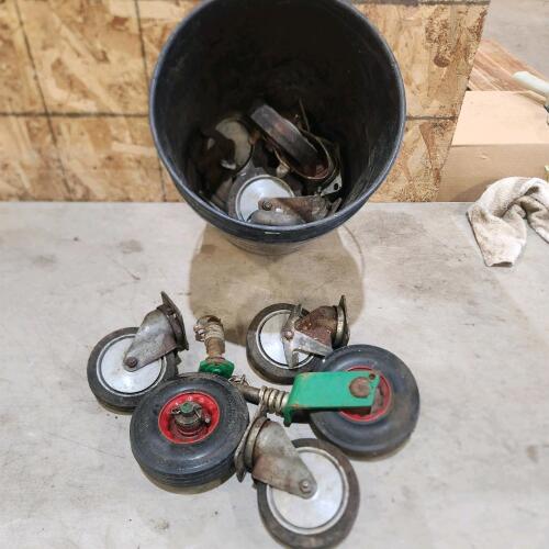 Various sized castor wheels
