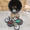 Various sized castor wheels