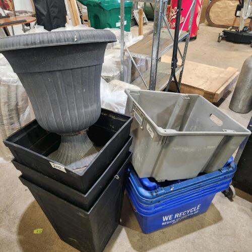 Plastic bin & planters