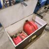Wooden box & gas cans - 2