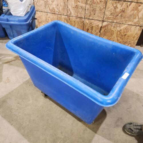 Rolling plastic tub 37"L 25"W 28"H