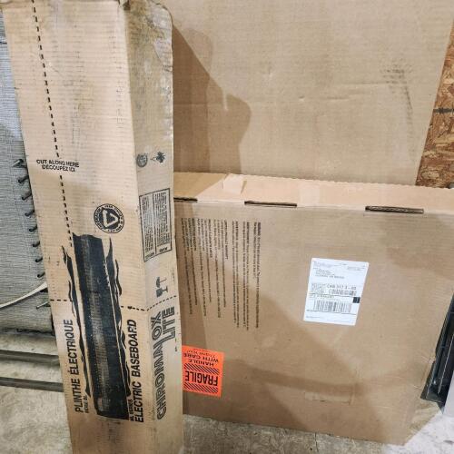 24" New LED panel light, 36" white baseboard heater