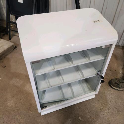Metal display cabinet 20"W 10"D 25"H