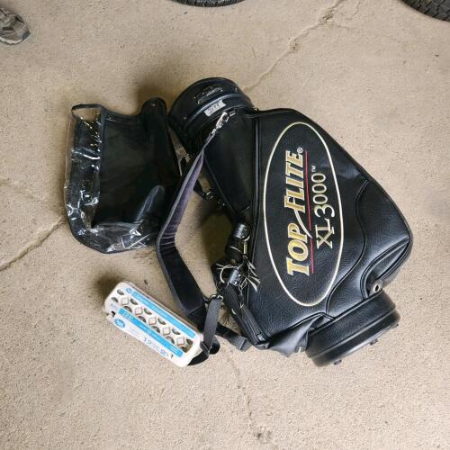 Top flight golf bag w golf balls