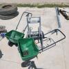 2 Fertilizer spreaders, garden hose reel