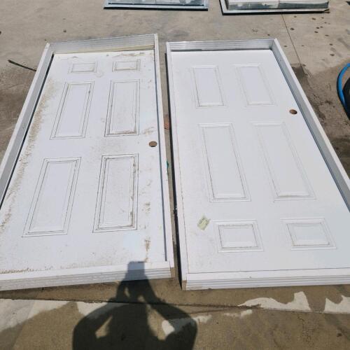 2 36x80" Metal clad exterior doors