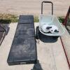 Truck toolbox, wheelbarrow, parts sprayers