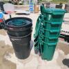 Various garbage cans no lids