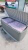 Patio table and 4 chairs with cushions, deck box - 2
