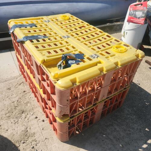 2 Plastic poultry crates w damage