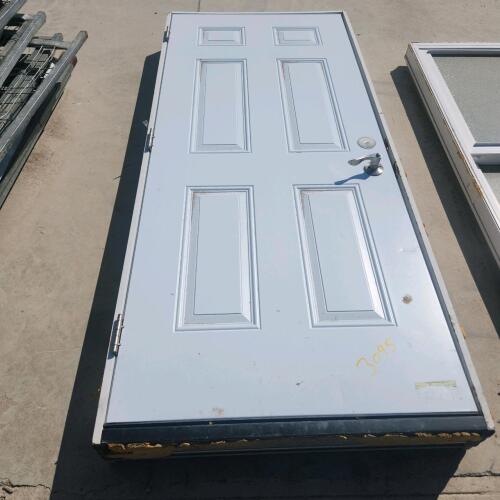 34"x79" Metal clad exterior door w frame