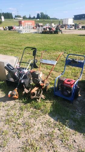 Snowthrower, tiller, pressure washer, trimmer as is