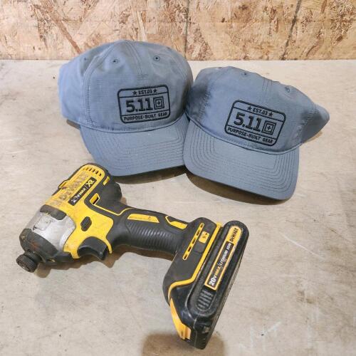20V Dewalt drill battery no charger, hats