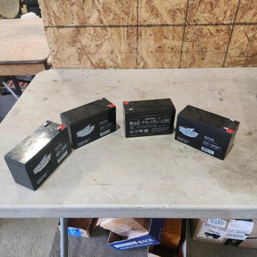 4 Good 12V batteries for toys 6"L 2.5" W 4"H