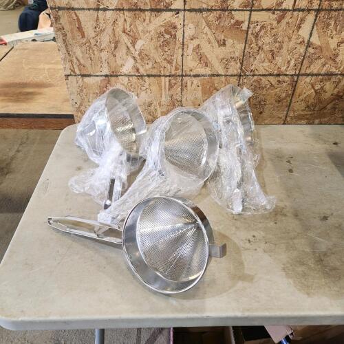 4 New Stainless strainers