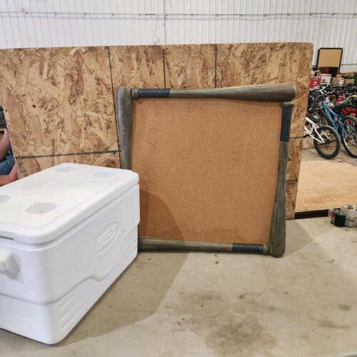Cooler, cork board