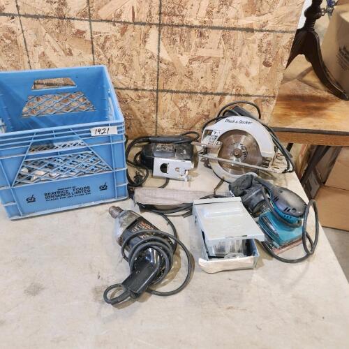 Skilsaw, drill, sander