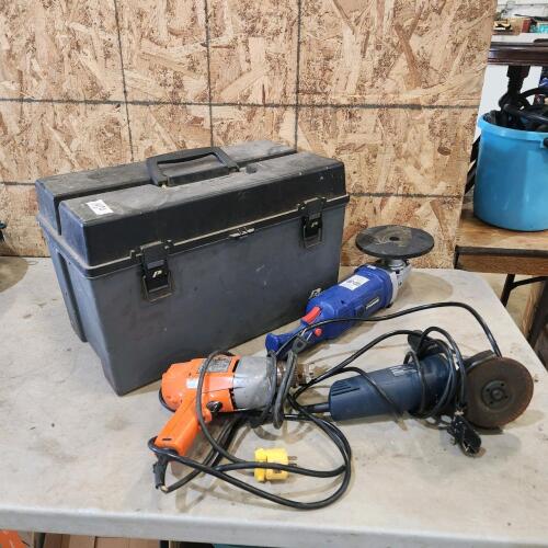 Toolbox, grinder, buffer, drill