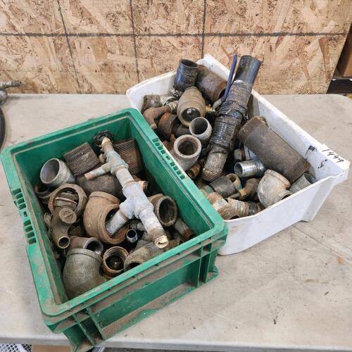 Various sized steel pipe fittings