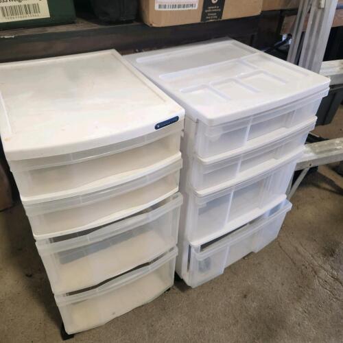 2 Plastic storage drawer units