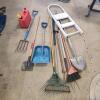 Forks, shovels, rakes, etc.