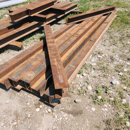 6- 175"x6"x6" H steel I-beams, 2- 6' 6"x6" H beams