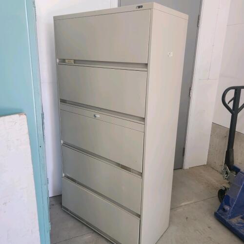 5 Drawer lateral filing cabinet 36"W 18"D 70"H