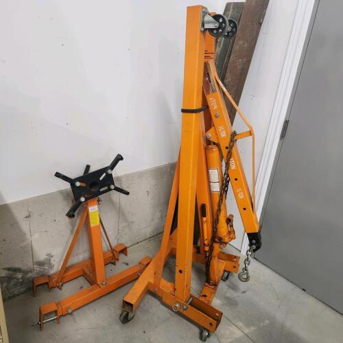 Engine lift crane & motor stand