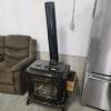 Gas fireplace w vent pipes