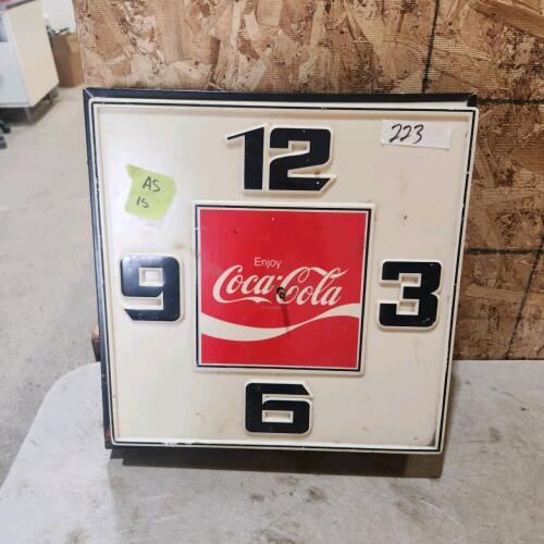 Plastic Coca-Cola clock as is