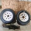 2 5.30-12 Trailer wheels, jack
